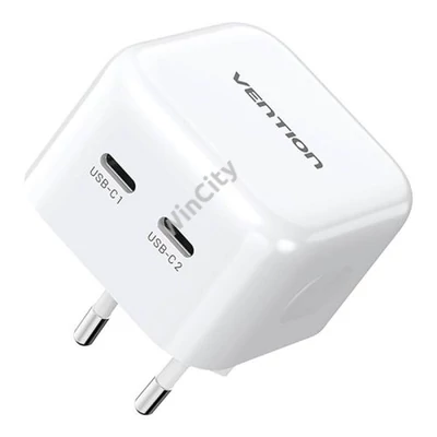 Vention FBPW0-EU USB(C+C) GaN (35W/35W) mains charger (white)