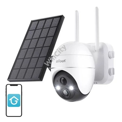 Wireless 5MP WiFi outdoor camera ieGeek ZS-GX4S white with solar panel