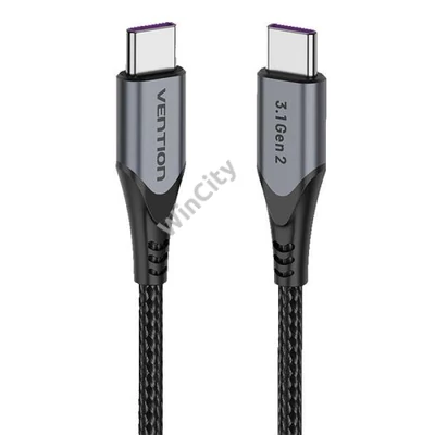 USB-C to USB-C 100W Vention TAHHD 5A 0.5m USB 3.1 Gen2 4K cable (gray)