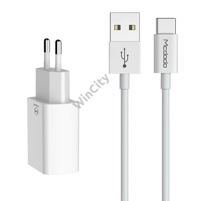 Mcdodo USB Dual Charger CH-6721 (EU) Type-C 1m Travel set (white)