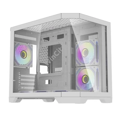 Darkflash FT418 számítógépház + 6 ARGB ventilátor (fehér)