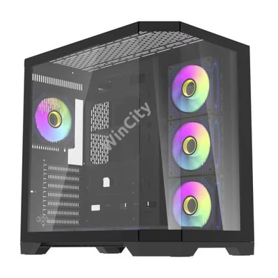 Darkflash FT418 PRO számítógépház + 7 ARGB ventilátor (fekete)