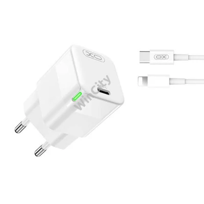 Fali töltő XO CE06, 30W, USB-C, Lightning kábellel