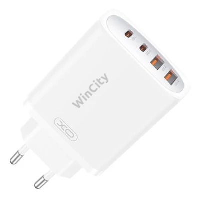 Fali töltő XO CE22, 45W, GaN, 2x USB-C, 2x USB-A