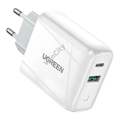 Ugreen CD170 hálózati töltő, USB + USB-C, 36W (fehér)