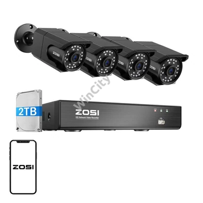 Négy IP kamera ZOSI C105 WiFi 8MP + felvevő + HDD 2TB