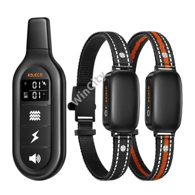 RojecoPD521 1000m kutyakiképző nyakörv 2 nyakörvvel (fekete)
