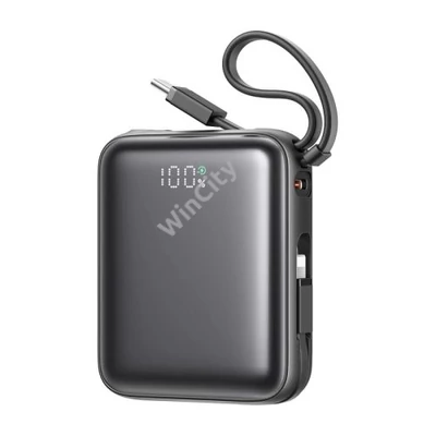 Joyroom Mini PowerBank JR-PBF27 22.5W dupla kábellel 10000mAh (fekete)