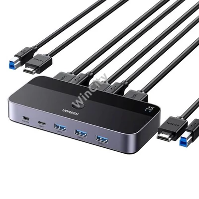 Ugreen CM664 HDMI 2.0 kapcsoló/kapcsoló, KVM, 2 az 1-ben, 4K 60Hz