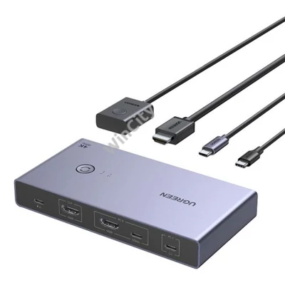 Ugreen CM731 2 az 1-ben USB-C + HDMI KVM kapcsoló