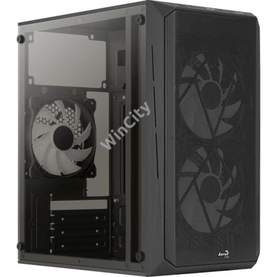 Számítógépház Aerocool CS-107 Mesh FRGB mATX Fekete Acryl üveg