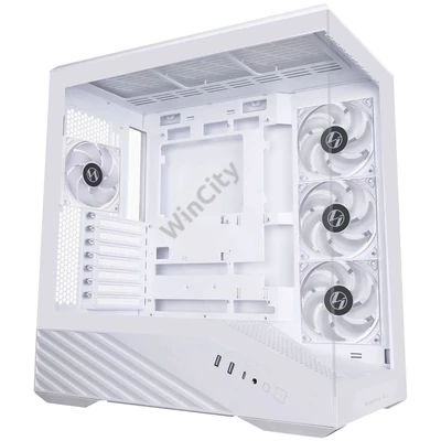 Számítógépház Lian Li Vector V100 Midi Tower, edzett üveg - fehér