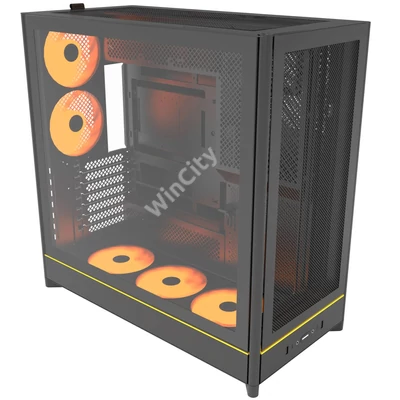 Montech HS01 PRO ház, ATX, aRGB, edzett üveg, fekete