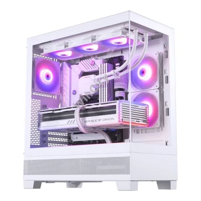 Számítógépház Phanteks XT View edzett üveg, D-RGB, Fehér