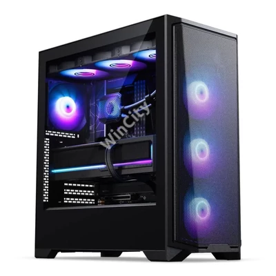 Számítógépház PHANTEKS G370A, Edzett üveg, 3 x 120mm DRGB venti, fekete
