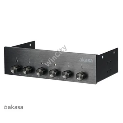 Ventilátor szabályzó Akasa FC.SIX 5.25 6 csatornás Fekete