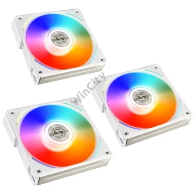 Ventilátor Lian Li UNI FAN AL120 RGB PWM 12cm RGB Fehér Alu - 3db-os