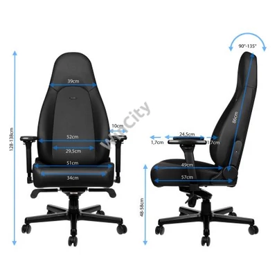 Gamer szék noblechairs ICON Black Edition Hybrid Bőr