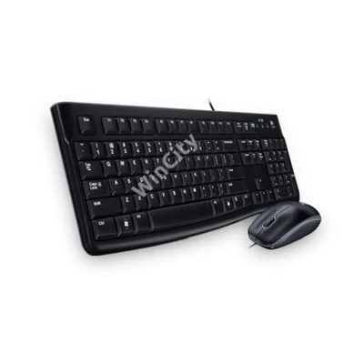 Billentyűzet + Egér Logitech MK120 Desktop Membrános Fekete USB Magyar