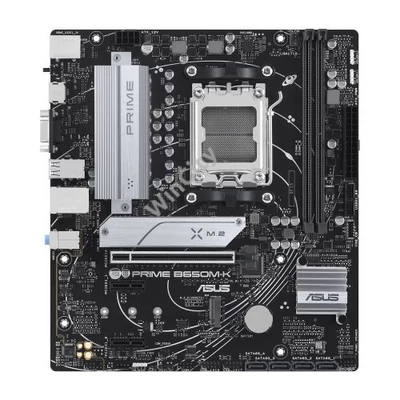 Asus Alaplap - AMD PRIME B650M-K AM5 (B650, ATX, 2xDDR5 7800+MHz, 4xSATA3, 2x M.2, HDMI+VGA)