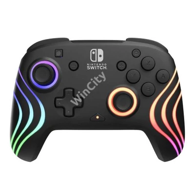 PDP 500-252-BK Afterglow Wave Nintendo Switch/Lite/OLED RGB LED Lighting fekete vezeték nélküli kontroller