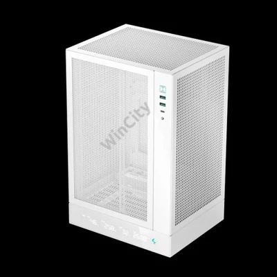 DeepCool Számítógépház - CH170 DIGITAL WH (fekete, Mini-ITX, 2xUSB3.0, Type-C, fehér)