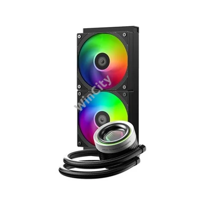 ID-Cooling CPU Water Cooler - FX240 INF (27.2dB; max. 98,54 m3/h; 2x12cm, A-RGB, fekete)