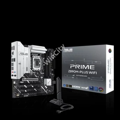 Asus Alaplap - Intel PRIME Z890M-PLUS WIFI LGA1851 (Z890, ATX, 4xDDR5 8666+MHz, 6xSATA3, 3xM.2, HDMI+DP+Type-C)