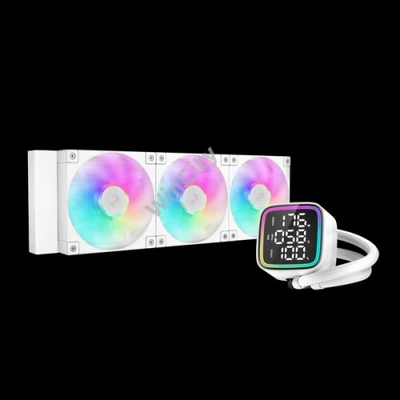 DeepCool CPU Water Cooler - LD360 WH (max 21dB; max. 122,39 m3/h; 3x12cm, LED kijelző, fehér)
