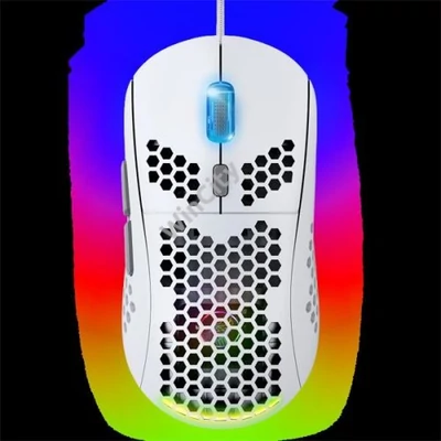 Spirit of Gamer Egér - S-PM4 RGB Arctic (Optikai, 12800DPI, 6 gomb, harisnyázott kábel, fehér)