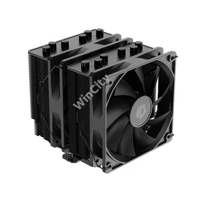 ID-Cooling CPU Cooler - SE-206-XT BLACK (15.2-35.2 dB; max 129,39 m3/h; 4Pin csatlakozó, 6 db heatpipe, 2x12cm, PWM)