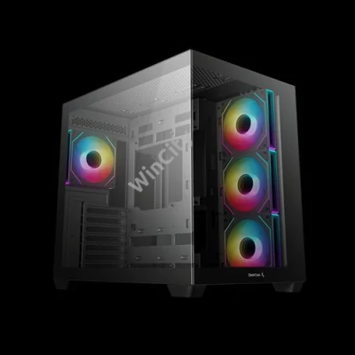 DeepCool Számítógépház - CG530 4F (fekete, ablakos, 4x12cm A-RGB, BTF, ATX, 2xUSB3.0, 1xUSB2.0)