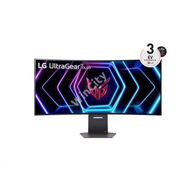 LG Monitor 39" - 39GS95QE-B (OLED; Ívelt, 21:9; 3440x1440; 0.03ms; 250cd; 240Hz, HDMIx2, DP; USB; HDR40; FreeSync)