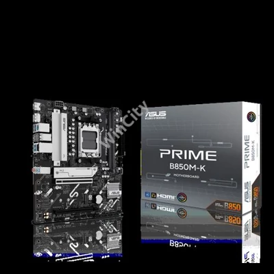 Asus Alaplap - AMD PRIME B850M-K AM5 (B850, ATX, 2xDDR5 8200+MHz, 4xSATA3, 2x M.2, HDMI+DP)
