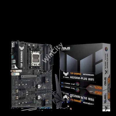 Asus Alaplap - AMD TUF GAMING A620AM-PLUS WIFI AM5 (A620, 4xDDR5 7600+MHz, 1x 2,5 Gb LAN, 2xM.2, 4xSATA3, HDMI+2xDP)