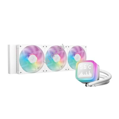 DeepCool CPU Water Cooler - LP360 WH (max 21dB; max. 122,39 m3/h; 3x12cm, LED kijelző, fehér)