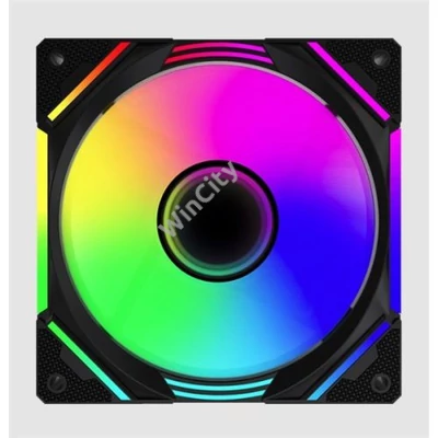 KEEP OUT Cooler 12cm - XFC-120M ARGB (13-29dB, 1800RPM, 63CFM, 4pin PWM + ARGB 5V 3pin, ház hűtésre, ARGB) Fekete