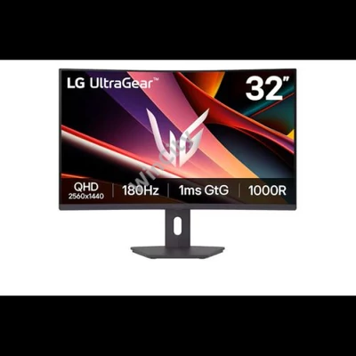 LG Monitor 32" Gamer - 32G600A-B (Ívelt; VA; 16:9; 2560x1440; 180Hz; 1ms; 300cd; HDMIx2; DP; Freesync, HDR, Mag.áll)