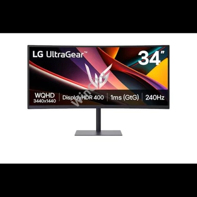 LG Monitor 34" Gamer - 34G630A-B (Ívelt; VA; 16:9; 3440x1440; 240Hz; 1ms; 300cd; HDMIx2; DP; Freesync, Hangsz; Mag.áll)