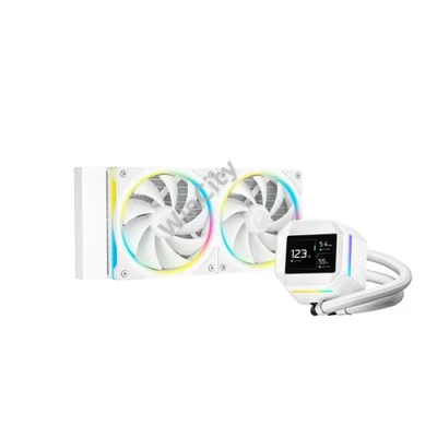 DeepCool CPU Water Cooler - LM240 WH (max 36.07dB; max. 112,52 m3/h; 2x12cm, LED kijelző, fehér)