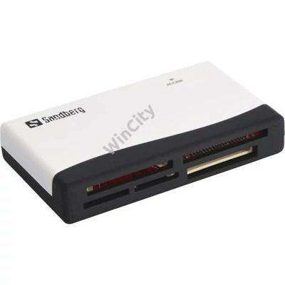 Sandberg Kártyaolvasó - Multi Card Reader (fehér-fekete; USB; SD;SDHC;SDXC;XD;MS;CF)