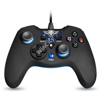 Spirit of Gamer Gamepad - XGP WIRED Blue (USB, 1,8m kábel, Vibration, PC és PS3 kompatibilis, fekete-kék)