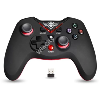 Spirit of Gamer Gamepad Vezeték Nélküli - XGP WIRELESS Red (USB, Vibration, PC és PS3 kompatibilis, fekete-piros)