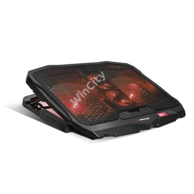 Rampage Notebook Hűtőpad 17"-ig - AD-RC4 RED (fém rács; 2x12,5cm+2x7cm venti, piros)
