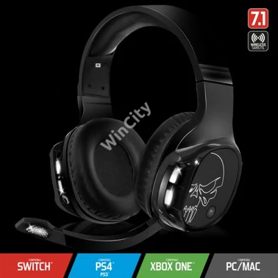 Spirit of Gamer Wireless Fejhallgató - MIC-XH1100 (MultiPlatform,7.1,mikrofon, hangerőszabályzó, nagy-párnás, fekete)