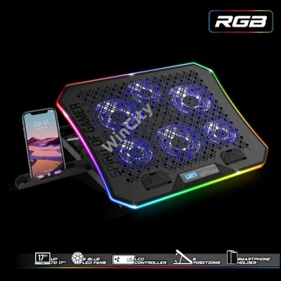 Spirit of Gamer Notebook Hűtőpad 17"-ig - AIRBLADE 1200 RGB (18dB; max. 79 m3/h; 3x11cm+3x70cm, RGB LED, 2xUSB2.0)