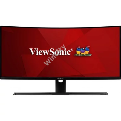 ViewSonic Monitor 34" - VX3418-2KPC (VA, 21:9, 3440x1440, 1ms, 300cd/m2, 144Hz, HDMI, DP, VESA, SPK, fekete, ívelt)