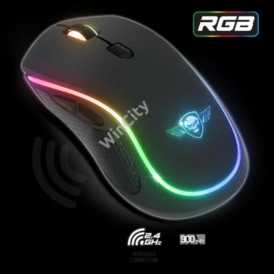 Spirit of Gamer Egér Vezeték nélküli - PRO-M9 (Optikai, 4200DPI, 6 programozható gomb, Max.: 10m, fekete)