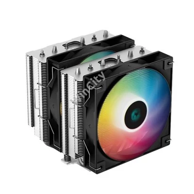 DeepCool CPU Cooler - AG620 BK ARGB (29,4 dB; max, 115,32 m3/h; 4pin csatlakozó, 6 db heatpipe, 12cm, PWM, LED)