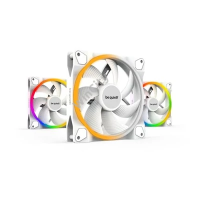 Be Quiet! Cooler 14cm - LIGHT WINGS WHITE 140mm PWM Triple Pack (RGB, 1700rpm, 20,6dB, fehér)